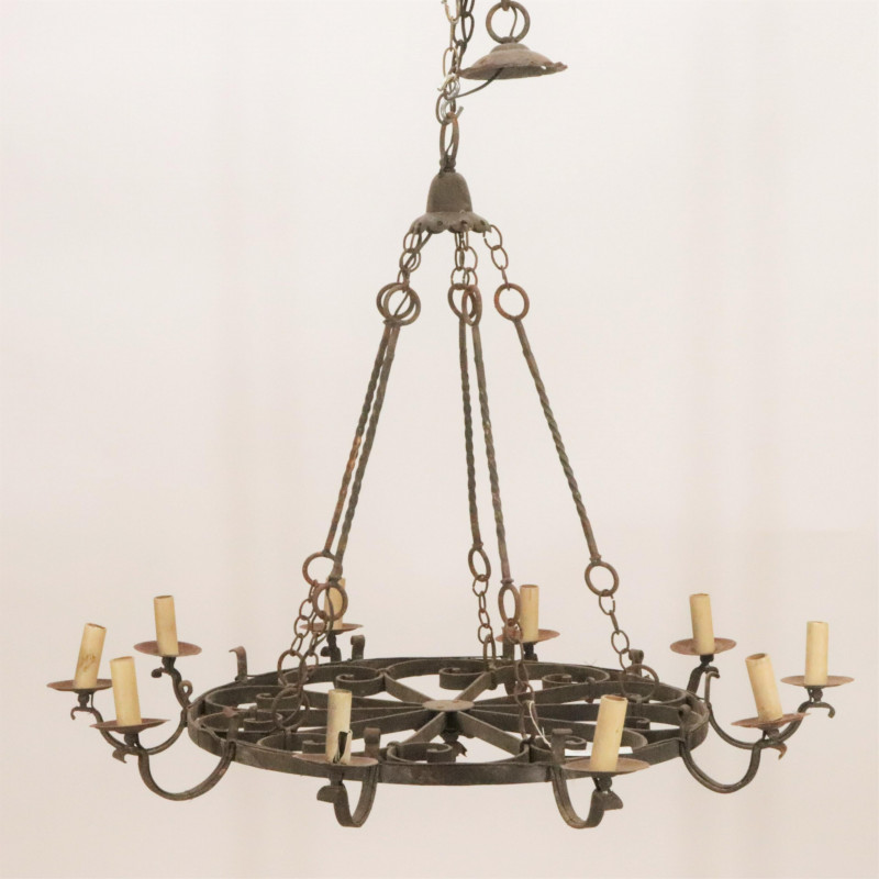 Baroque Style Wrought Iron 10Light Chandelier