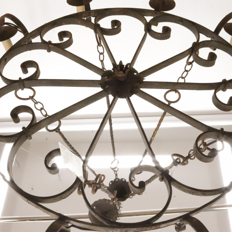Baroque Style Wrought Iron 10Light Chandelier