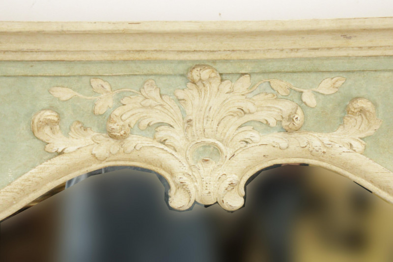 Louis XV Style Green Painted Trumeau