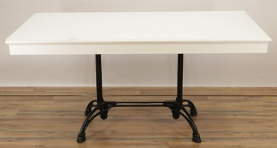 Image for Lot Victorian Style White Painted Cast Iron Table