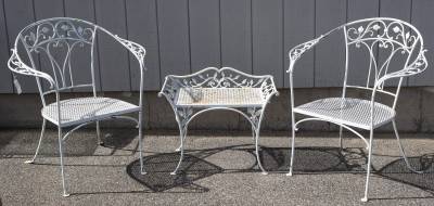 Image for Lot Pair Salterini Style Armchairs Bench