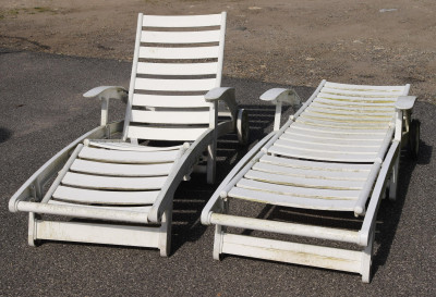 Image for Lot Pair Plastic Deck Chaise Lounges