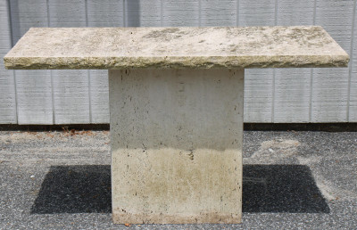 Image for Lot Contemporary Travertine Outdoor Table