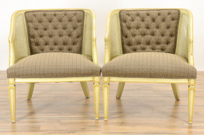 Image for Lot Pair of Vintage Midcentury Modern Wood/Cane Chairs