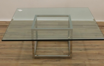Image for Lot 70's Chrome and Glass Coffee Table