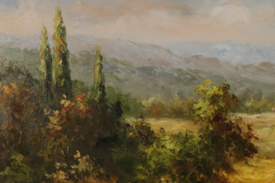 Italian Landscape 20th C print on canvas