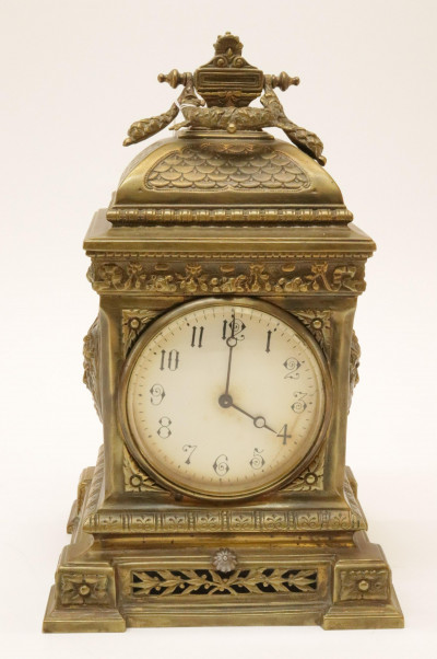 Image for Lot English Cast Brass Carriage Clock