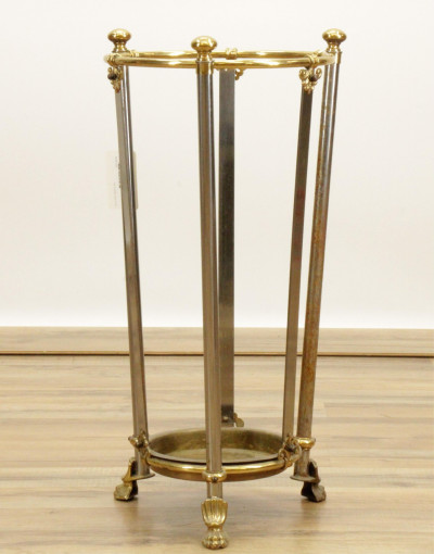 Image for Lot Regency Style Steel Brass Umbrella Stand