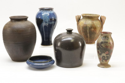 Image for Lot 5 Art Pottery Vases Bowl