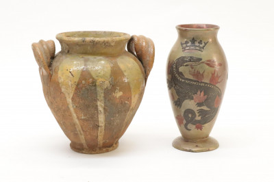 5 Art Pottery Vases Bowl