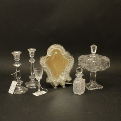Image for Lot 5 Cut Glass Table Articles Murano Mirror