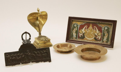 Image for Lot 5 Judaica Brass Objects Mughal Cobra