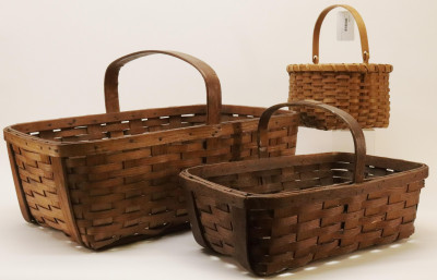 Image for Lot 3 Handled Woven Baskets