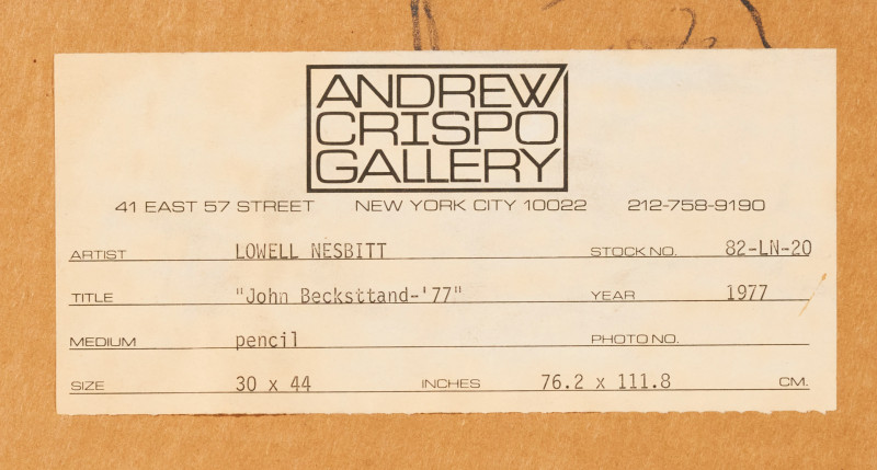 Lowell Nesbitt - John Becksttand