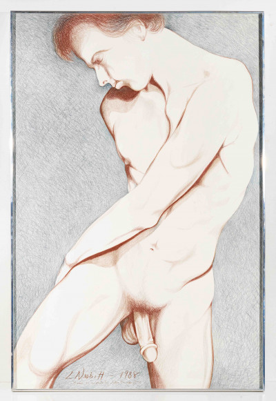 Lowell Nesbitt - Untitled Male Nude (Study from John Barrington Photograph)