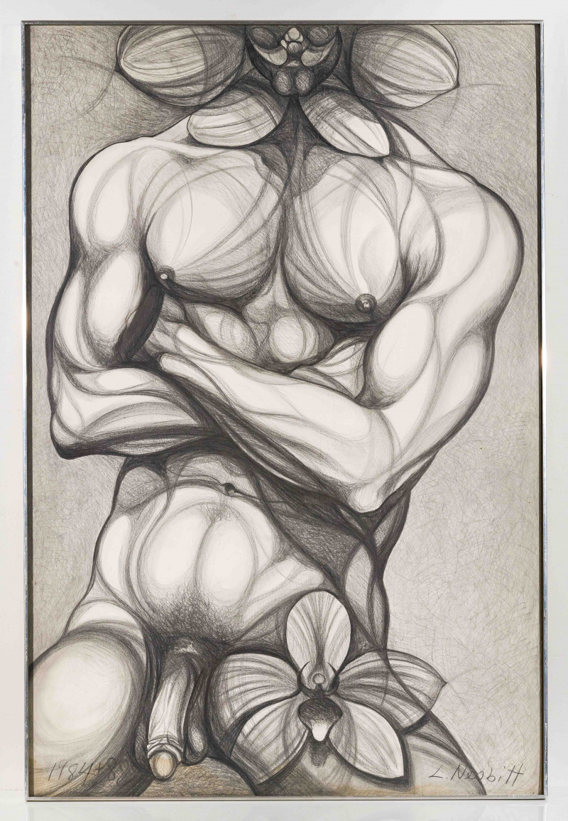 Lowell Nesbitt - Untitled (Nude with Flower)