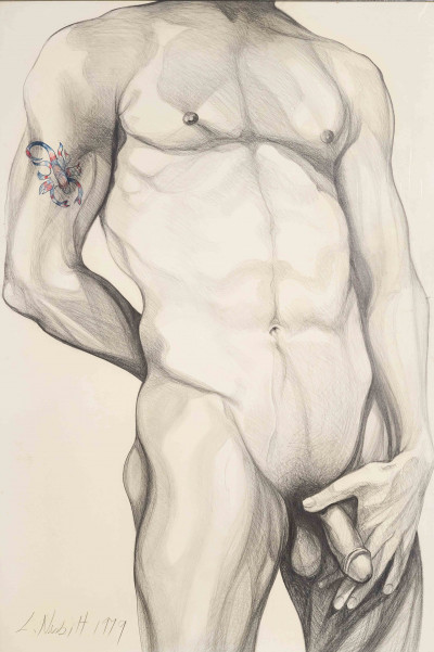 Lowell Nesbitt - Untitled (Nude with Scorpion Tattoo)