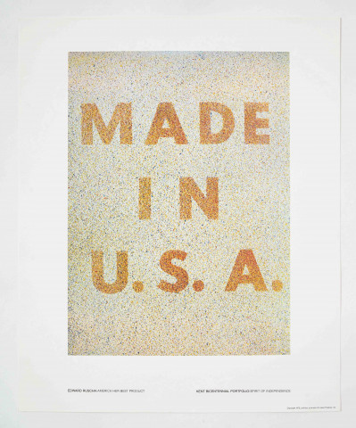 Ed Ruscha - America: Her Best Product (Made in USA) from the Kent Bicentennial Portfolio