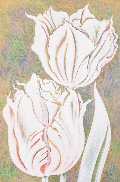 Lowell Nesbitt - Two White Tulips