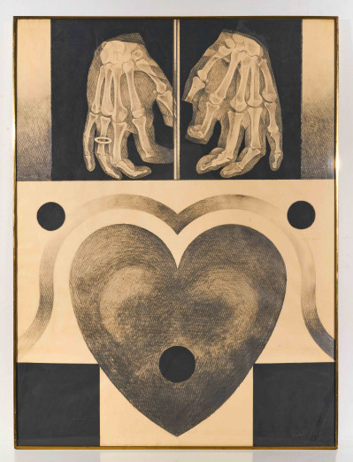 Lowell Nesbitt - Untitled (X-Ray Hands and Heart)