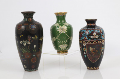 Three Cloisonn Vases 20th C