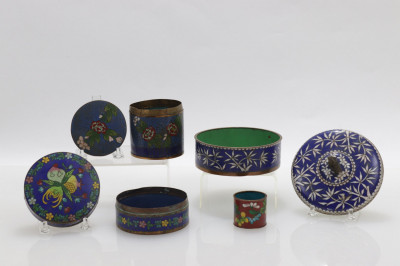 Group of Chinese Cloisonn Boxes 20th C
