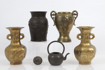 Four Bronze Vases 20th C
