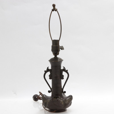 Japanese Bronze Vase Form as Lamp