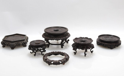 Collection of 15 Carved Wooden Stands