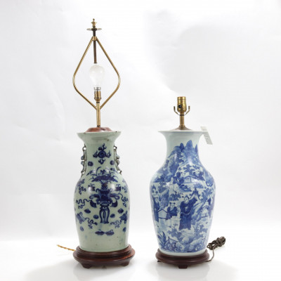 Image for Lot 2 Asian Porcelain Vases as Lamps