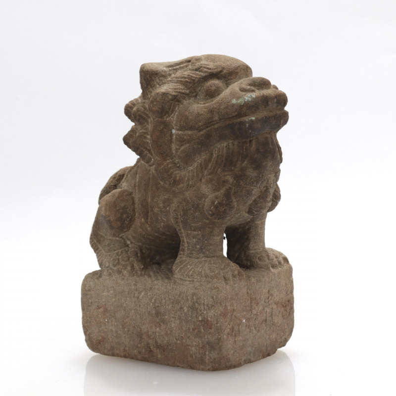 Carved Stone Guardian Lion 20th C