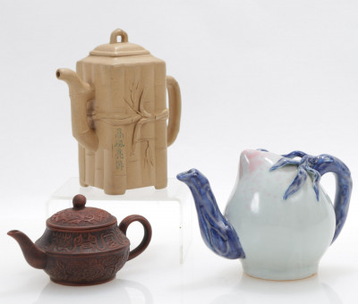 Image for Lot Three Chinese Teapots 20th C