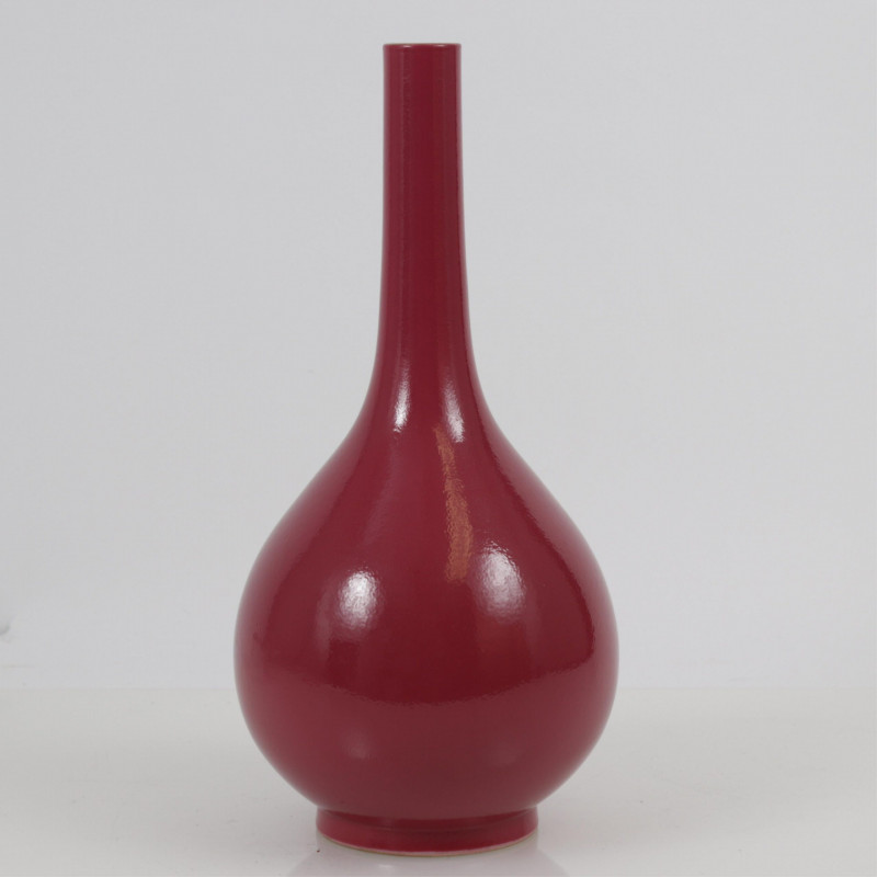 Chinese Pink Ground Large Bottle Vase Likely 20th