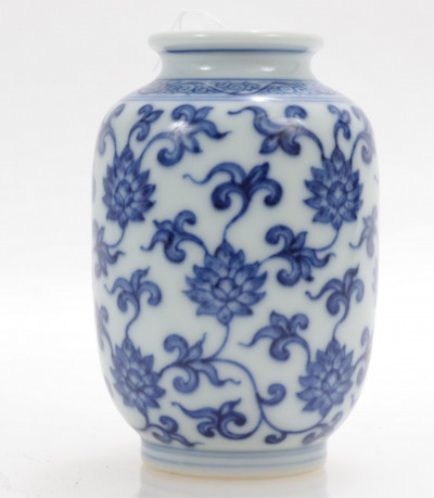Image for Lot Small Chinese Blue White Vase possibly 18th C