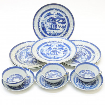 Image for Lot Chinese RiceGrain Pattern Porcelains