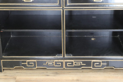 Chinese Style Gilt Black Lacquer Server