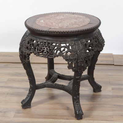 Image for Lot Chinese Carved Marble Top Table 19thearly 20th C