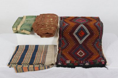 Grp of Middle Eastern Textiles burka suzani