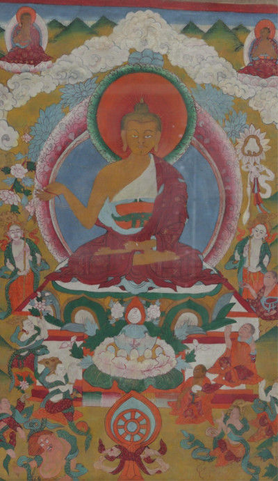 Image for Lot Tibetan Thangka Amoghasiddi Buddha