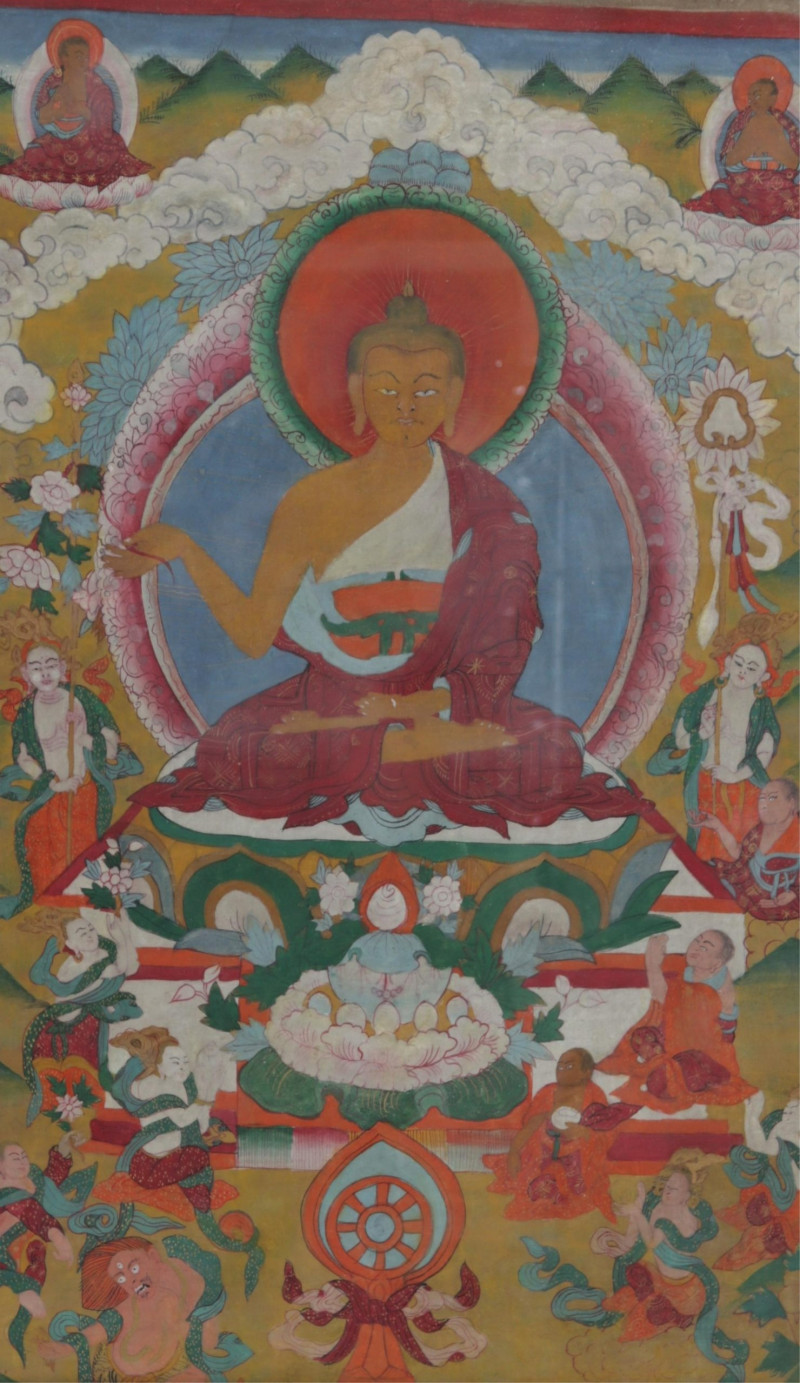 Tibetan Thangka Amoghasiddi Buddha