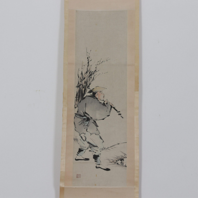 Two Chinese Paintings of Figures 20th C