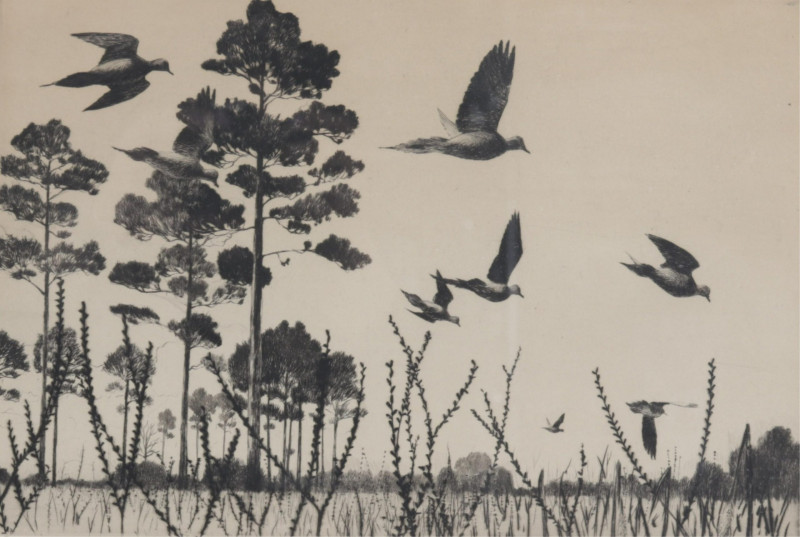 Richard Bishop (18871975) 'Dove Field' Etching
