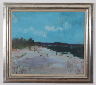 John Heliker Beach Landscape Oil on Canvas