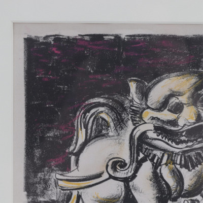 Max Weber Chinese Lion lithograph
