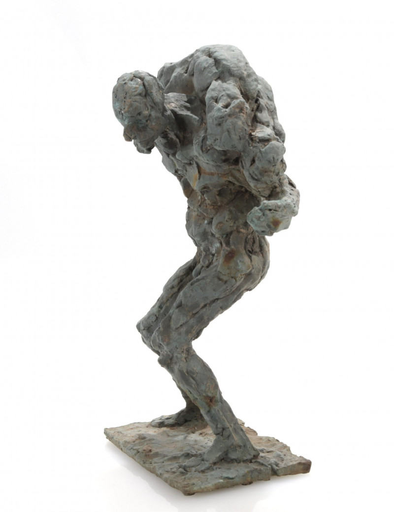 Brutalist/Giacometti Style Figural Bronze Sculp