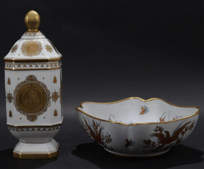 Image for Lot Le Tallec Porcelain Bowl Similar Covered Jar