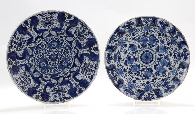 Two 18th C Delft Plates one marked