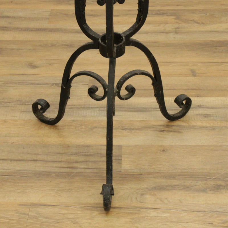 Wrought Iron/Glass Torchiere