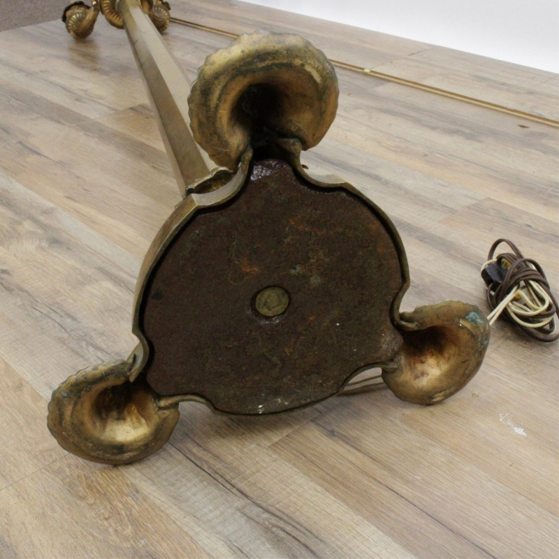 Victorian Gilt Brass Telescoping Floor Lamp 19 C