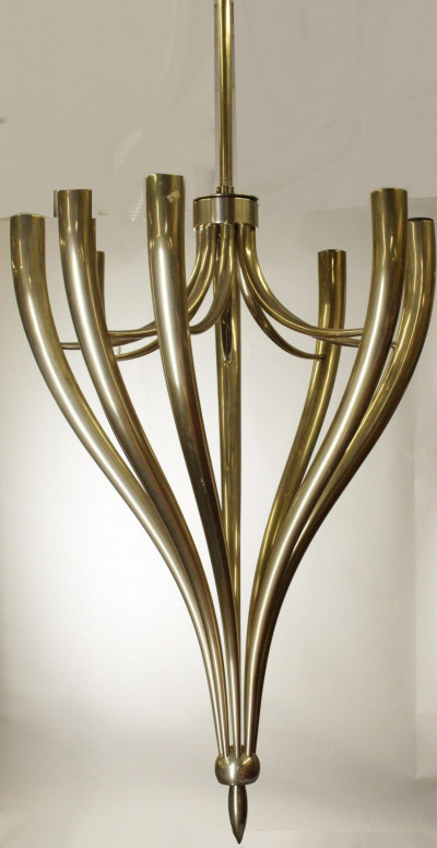 Image for Lot Gio Ponti Nickel Plated Six Light Chandelier
